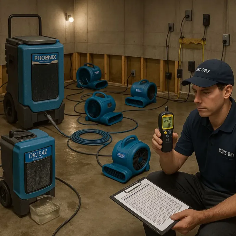 Structural Drying and Dehumidification process in West Richland, WA